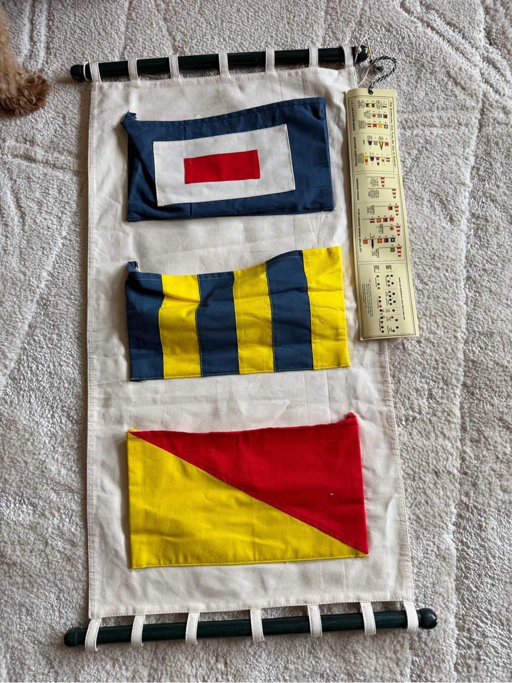 Brand New - Nautical Flag Hanging Panel with Pouches in Red, Yellow & Navy